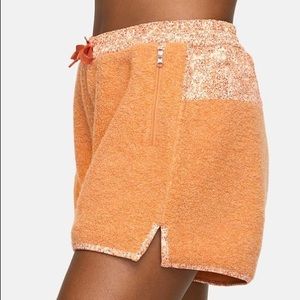 Outdoor Voices fleece orange hiking shorts